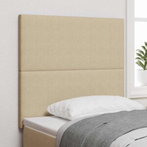 vidaXL LED sengegavl med LED-lysstrimler Grågrøn 90 cm Velourstof