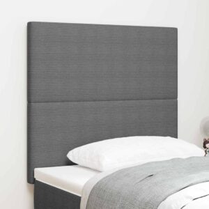 vidaXL LED sengegavl med LED-lysstrimler Lysegrå 90 cm Velourstof