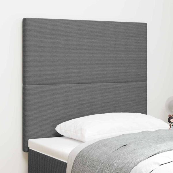 vidaXL LED sengegavl med LED-lysstrimler Lysegrå 90 cm Velourstof