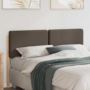 vidaXL Polstret sengegavl Brun og Taupe 140 cm Massiv fyrretræ