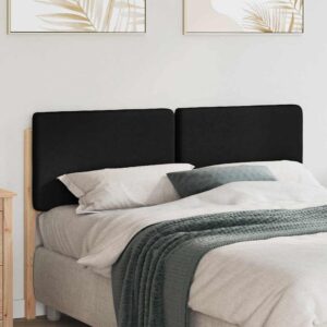 vidaXL Polstret sengegavl Brun og sort 140 cm Massiv fyrretræ