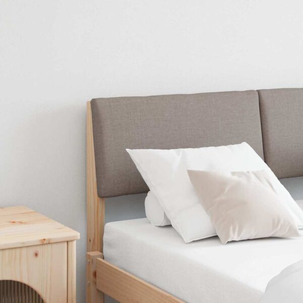 vidaXL Polstret sengegavl Gråbrun 120 cm Massiv fyrretræ