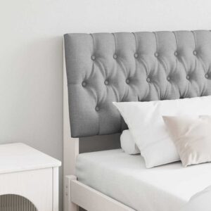 vidaXL Polstret sengegavl Lysegrå 180 cm Massiv fyrretræ