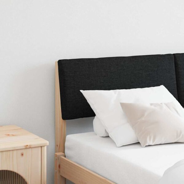 vidaXL Polstret sengegavl Sort 140 cm Massiv fyrretræ