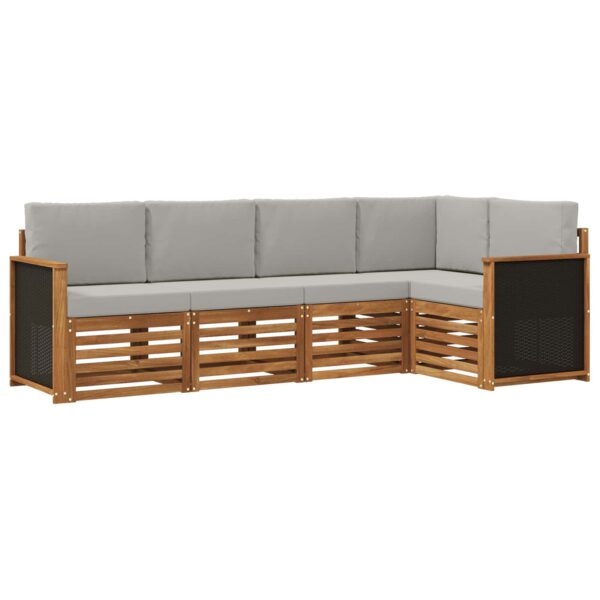 vidaXL Sektionalsofa sæt med pude 4 pcs Naturfarvet og lysegrå