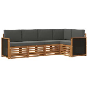 vidaXL Sektionalsofa sæt med pude 4 pcs Naturlig og Antracit