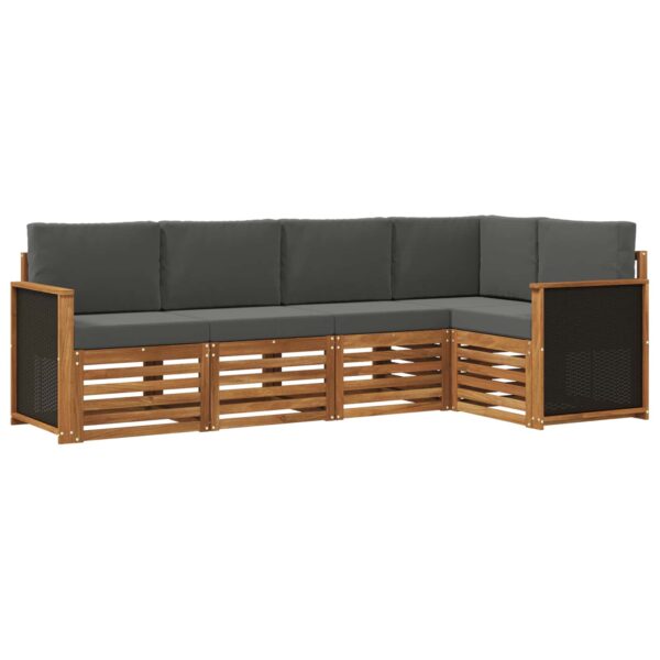 vidaXL Sektionalsofa sæt med pude 4 pcs Naturlig og Antracit