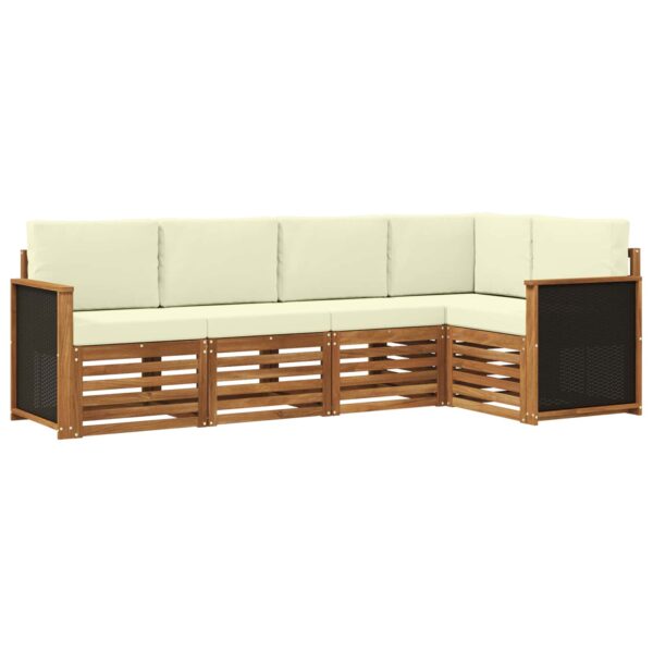 vidaXL Sektionalsofa sæt med pude 4 pcs Naturlig og Fløde