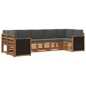 vidaXL Sektionalsofa sæt med pude 6 pcs Naturlig og Antracit