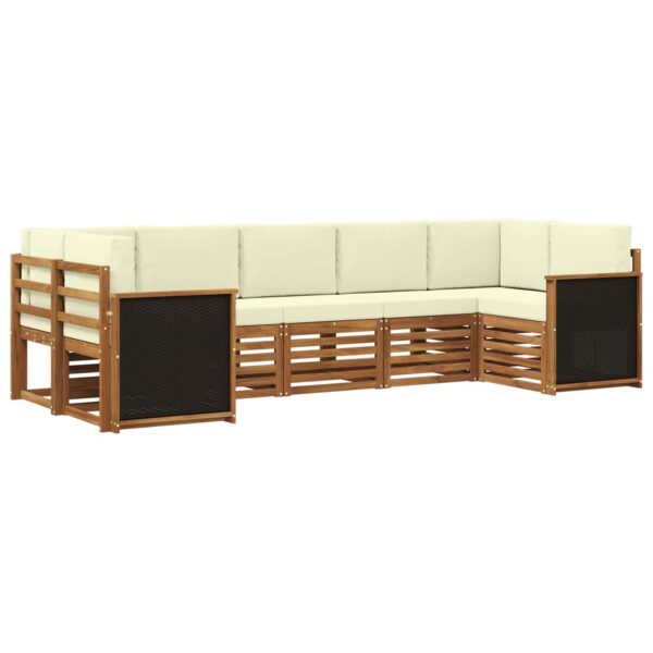 vidaXL Sektionalsofa sæt med pude 6 pcs Naturlig og Fløde