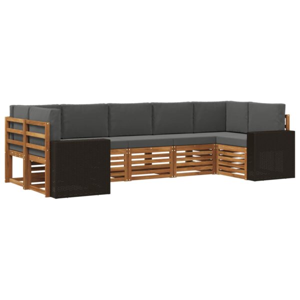 vidaXL Sektionalsofa sæt med pude 7 pcs Naturlig og Antracit Polyester