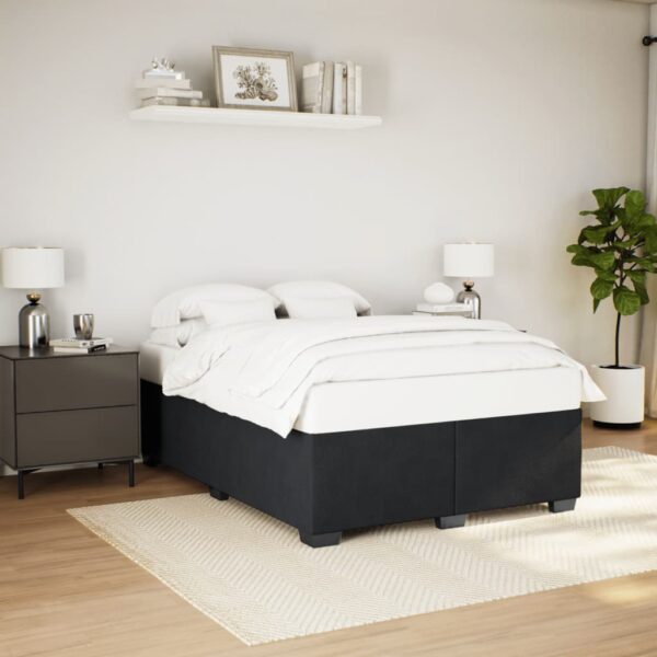 vidaXL Sengeramme uden madras Sort 140x200 cm Fløjl