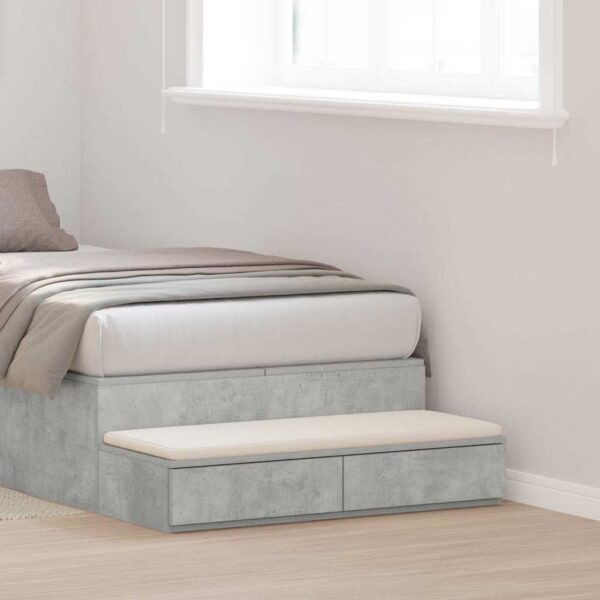 vidaXL Sengeskuffer Beton Grå 100 x 36,5 x 16,5 cm Konstrueret træ