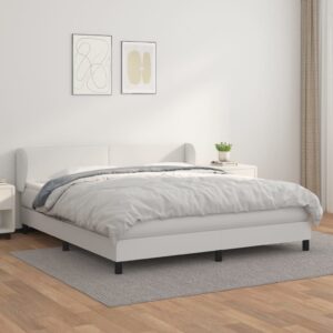 vidaXL kontinentalseng 160x200 cm kunstlæder hvid