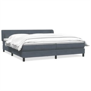 vidaXL kontinentalseng med madrasser 180x210 cm fløjl mørkegrå