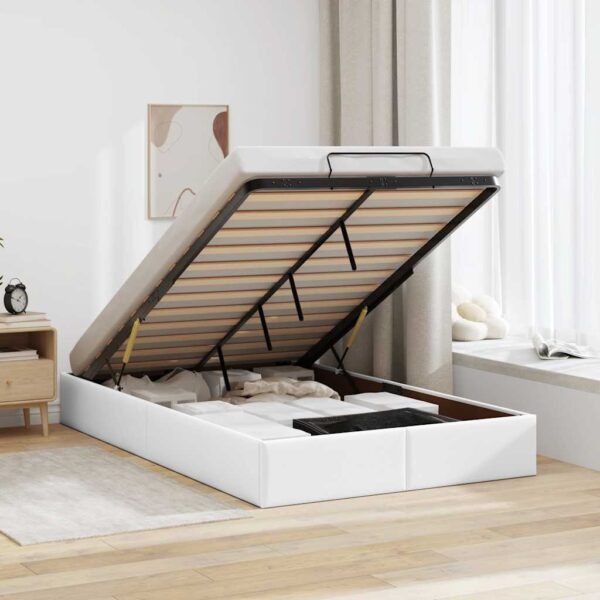 vidaXL osmannisk sengeramme uden madras 120x200 cm kunstlæder hvid