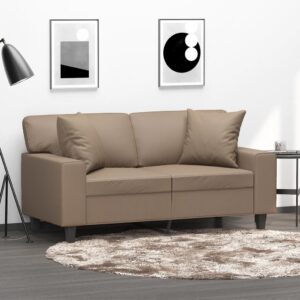 vidaXL pyntepuder 2 stk. 40x40 cm kunstlæder cappuccinofarvet