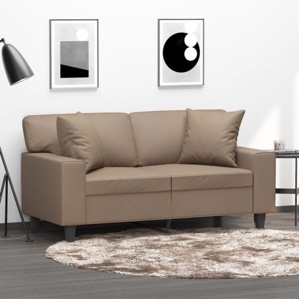 vidaXL pyntepuder 2 stk. 40x40 cm kunstlæder cappuccinofarvet