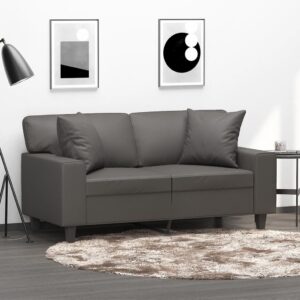 vidaXL pyntepuder 2 stk. 40x40 cm kunstlæder grå