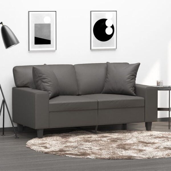 vidaXL pyntepuder 2 stk. 40x40 cm kunstlæder grå