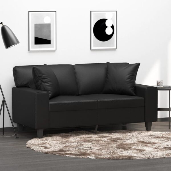 vidaXL pyntepuder 2 stk. 40x40 cm kunstlæder sort