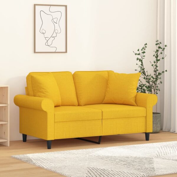 vidaXL pyntepuder 2 stk. 40x40 cm stof lysegul