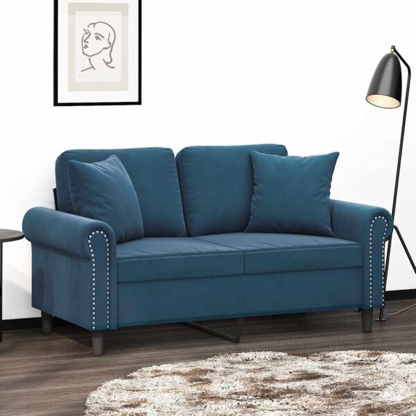 vidaXL pyntepuder 2 stk. 40x40 cm velour blå