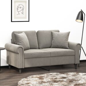 vidaXL pyntepuder 2 stk. 40x40 cm velour lysegrå