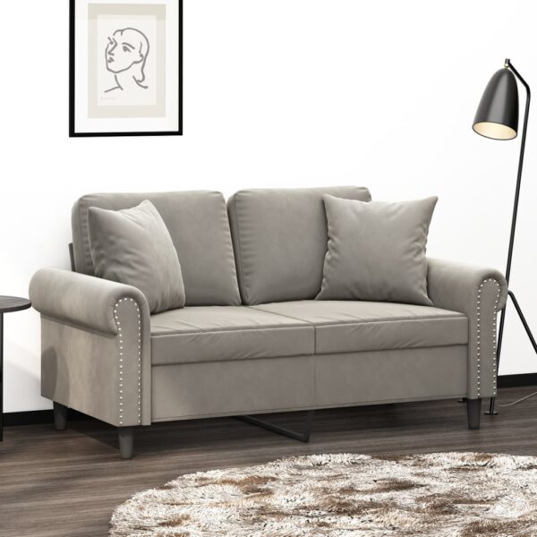 vidaXL pyntepuder 2 stk. 40x40 cm velour lysegrå