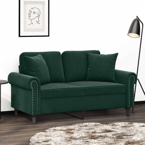 vidaXL pyntepuder 2 stk. 40x40 cm velour mørkegrøn