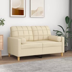 vidaXL pyntepuder 2 stk. Ø15x50 cm stof cremefarvet