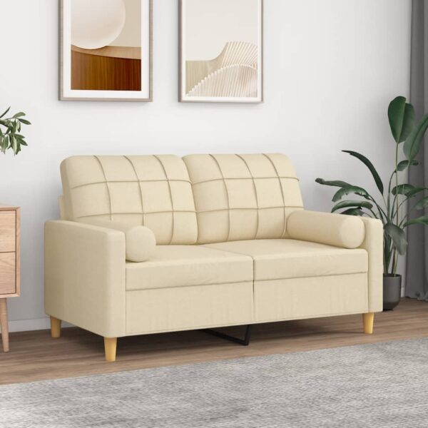 vidaXL pyntepuder 2 stk. Ø15x50 cm stof cremefarvet