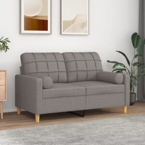 vidaXL pyntepuder 2 stk. Ø15x50 cm stof gråbrun
