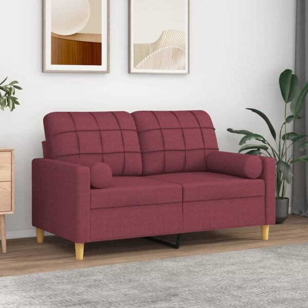 vidaXL pyntepuder 2 stk. Ø15x50 cm stof vinrød