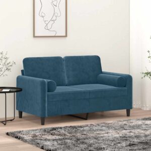 vidaXL pyntepuder 2 stk. Ø15x50 cm velour blå