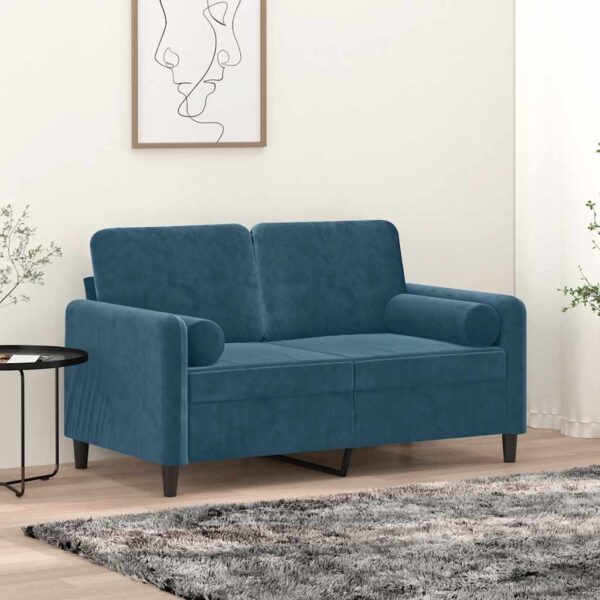 vidaXL pyntepuder 2 stk. Ø15x50 cm velour blå