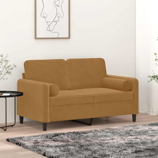 vidaXL pyntepuder 2 stk. Ø15x50 cm velour brun