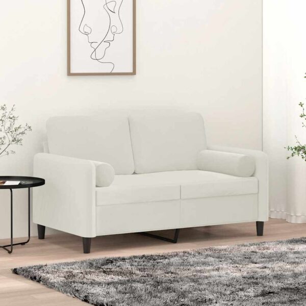 vidaXL pyntepuder 2 stk. Ø15x50 cm velour cremefarvet