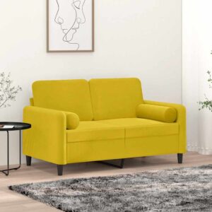 vidaXL pyntepuder 2 stk. Ø15x50 cm velour gul