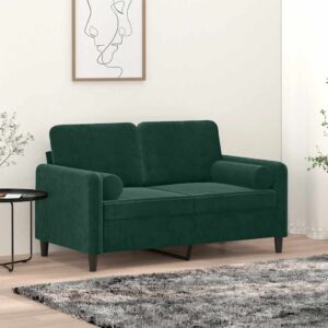 vidaXL pyntepuder 2 stk. Ø15x50 cm velour mørkegrøn