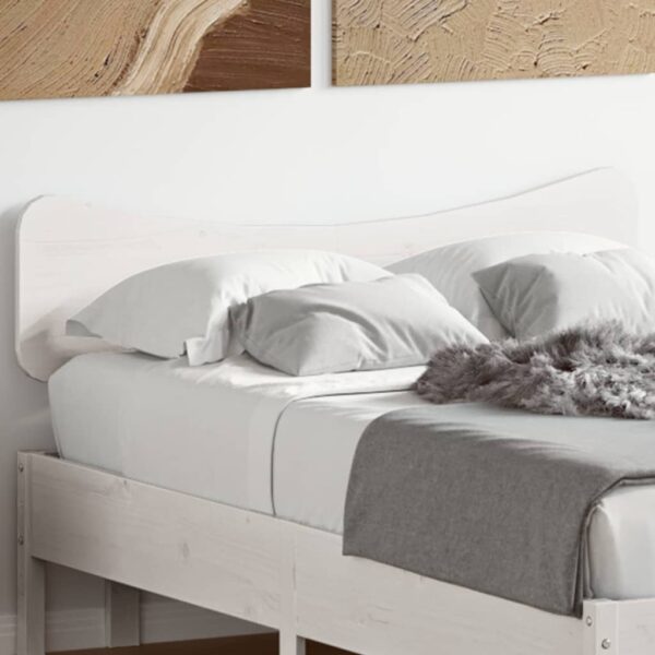 vidaXL sengegavl 135 cm massivt fyrretræ hvid