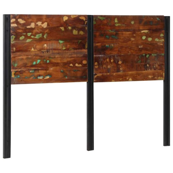 vidaXL sengegavl 140 cm massivt genbrugstræ og jern
