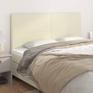 vidaXL sengegavl cremefarvet 180x5x118/128 cm kunstlæder