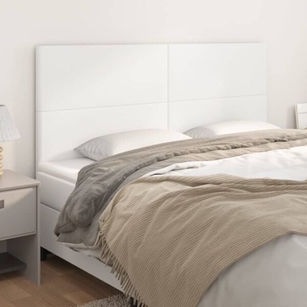 vidaXL sengegavl hvid 160x5x118/128 cm kunstlæder