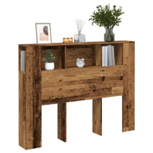 vidaXL sengegavl m. opbevaring 140x18,5x102,5 cm konstrueret træ antik