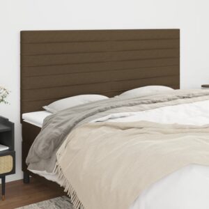 vidaXL sengegavl mørkebrun 160x5x118/128 cm stof