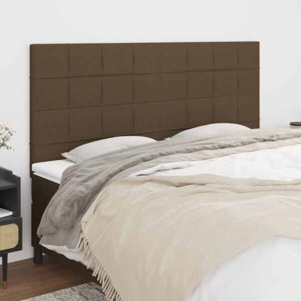 vidaXL sengegavl mørkebrun 200x5x118/128 cm stof