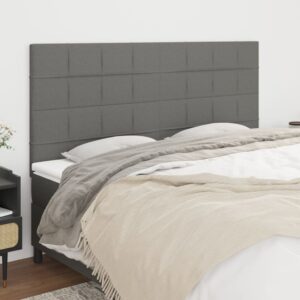 vidaXL sengegavl mørkegrå 200x5x118/128 cm stof