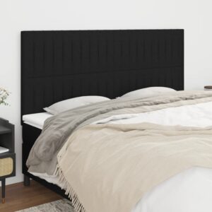 vidaXL sengegavl sort 180x5x118/128 cm stof