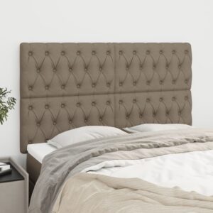vidaXL sengegavl taupe 160x7x118/128 cm stof